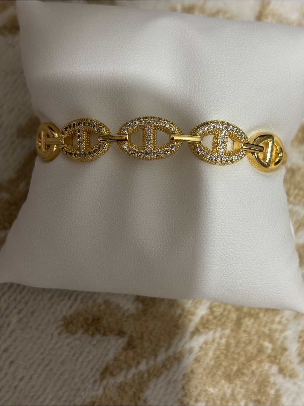 Gold Crystal Link Bracelet for Women - Picture 3 of 3